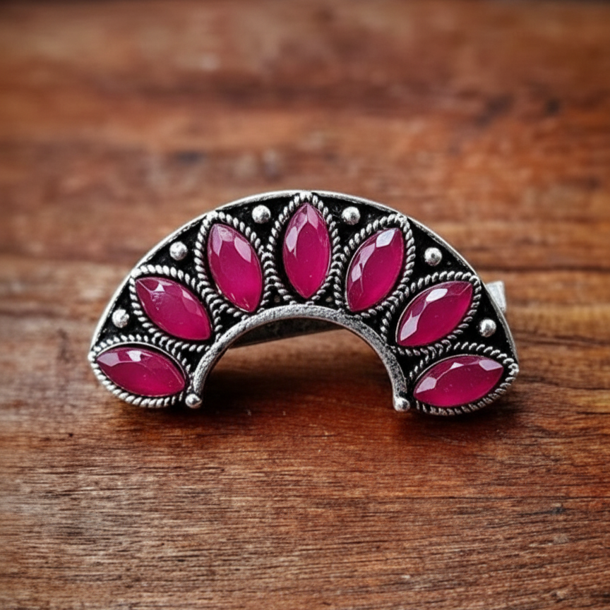 Marathi Nath Adorable Oxidised Nosepin Non-Piercing