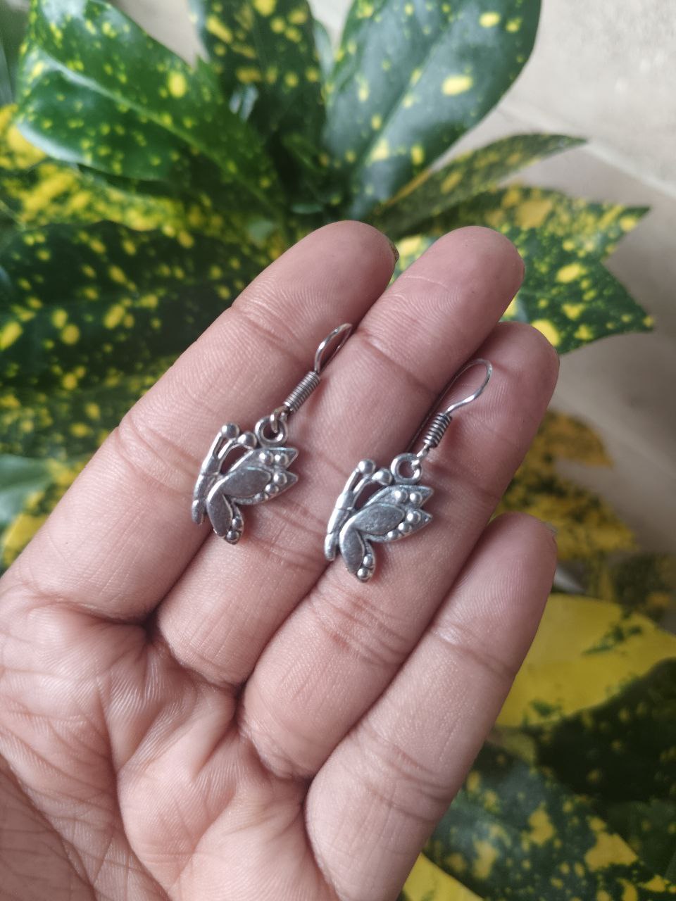 Silver Butterfly Drop Earrings | Vintage Charm Nature Jewelry
