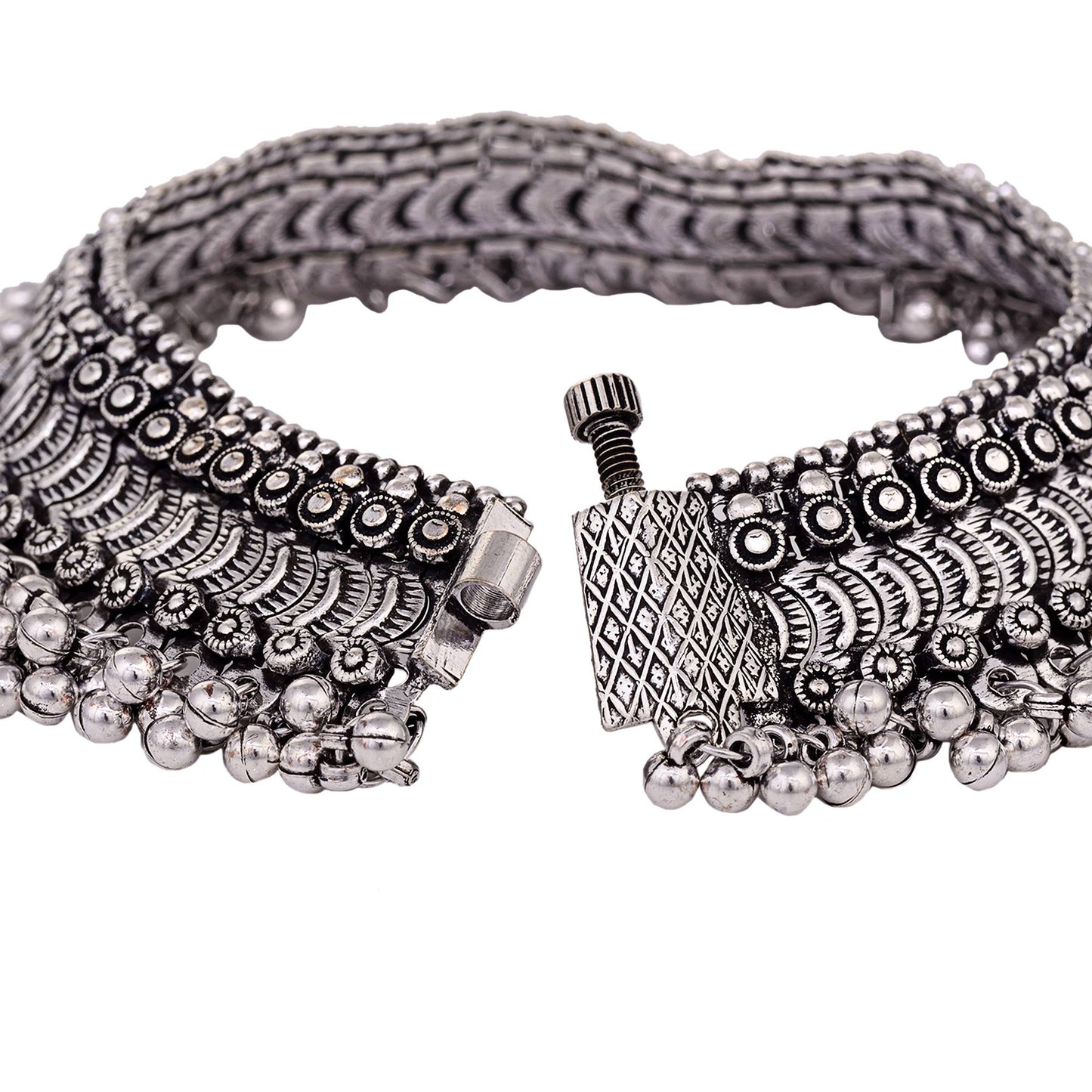 Tribal Oxidized Silver Ghungroo Anklets Pair | Statement Payal Set