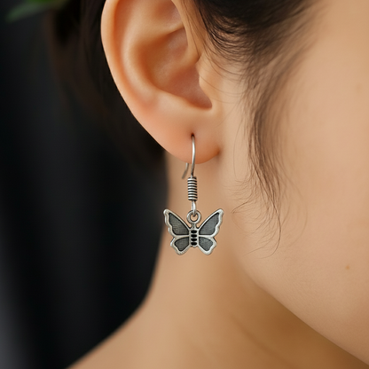 Sparkly Butterfly Drop Earrings