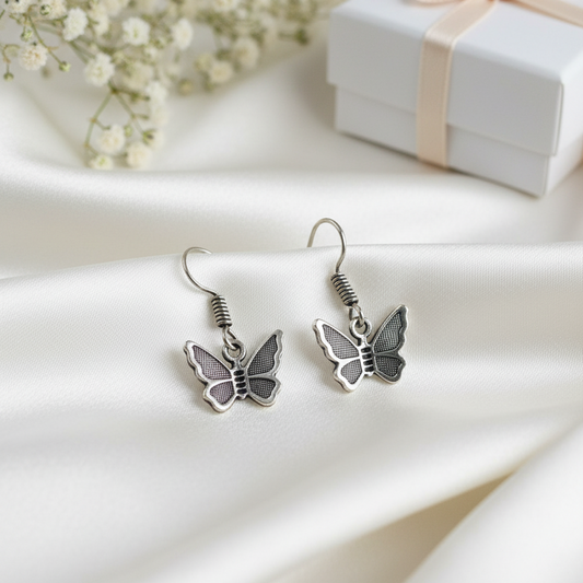 Sparkly Butterfly Drop Earrings