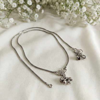 Classic Silver Bell Charm Anklet – Handcrafted Boho Jewelry (Pair)
