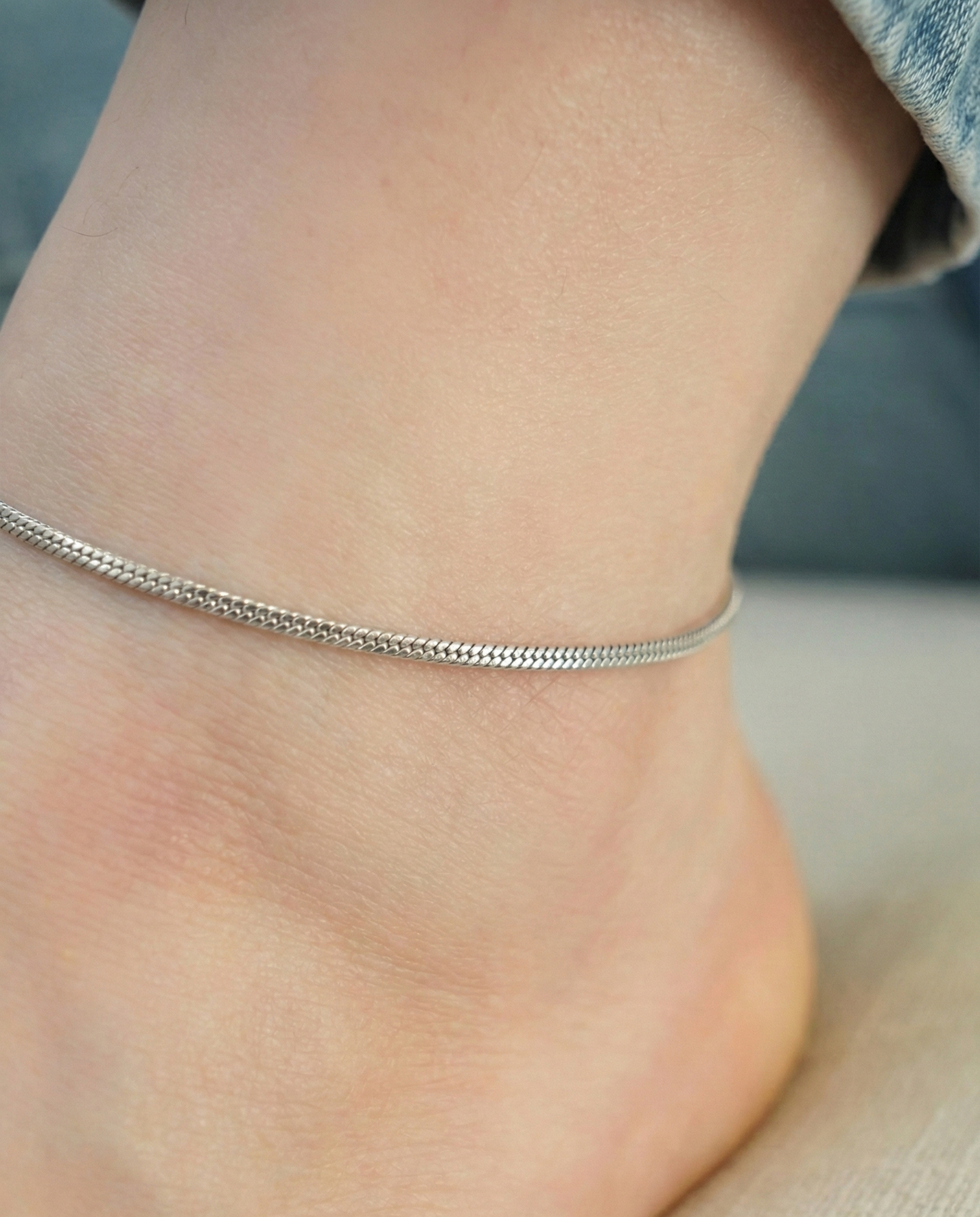 Classic Silver Bell Charm Anklet – Handcrafted Boho Jewelry (Pair)