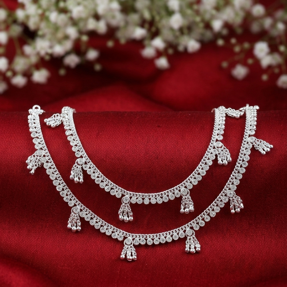 Traditional Oxidized Silver Ghungroo Anklets | Handcrafted Ethnic Bridal Payal for Women and Girls