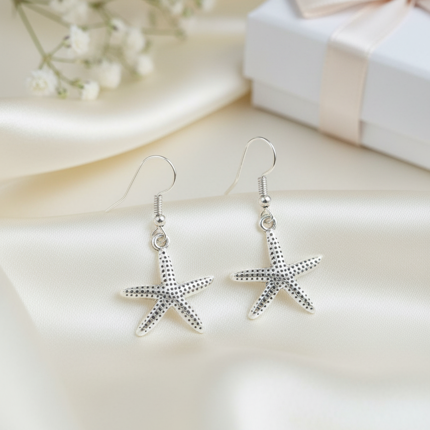 Starfish Silver Earrings