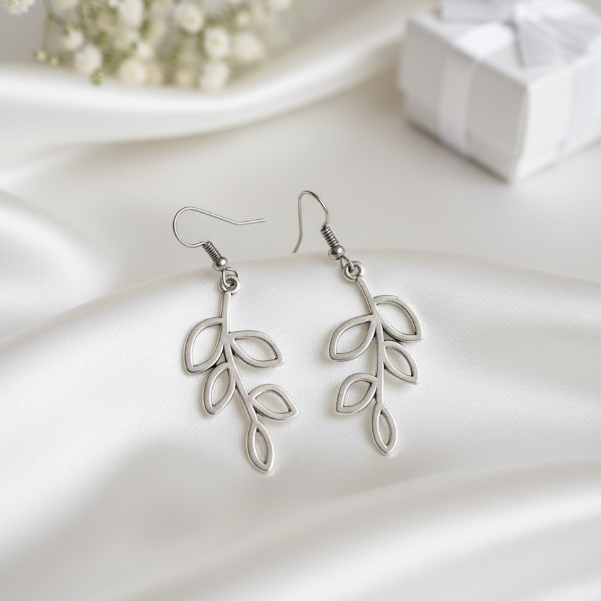 Elegant Openwork Leaf Dangle Earrings | Nature Lover Gift