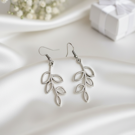 Elegant Openwork Leaf Dangle Earrings | Nature Lover Gift