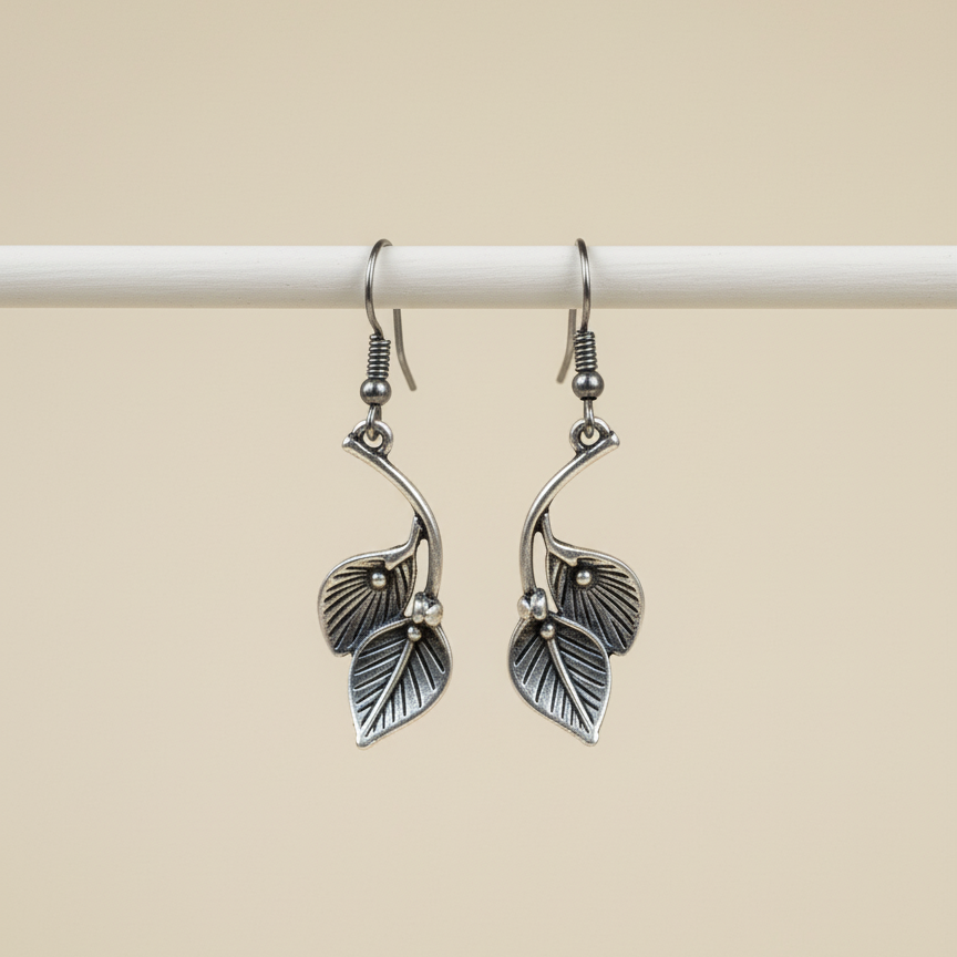 Elegant Silver Calla Lily Dangle Earrings