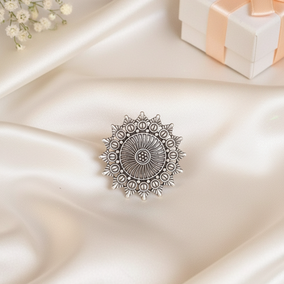 Statement Mandala Cocktail Adjustable Ring