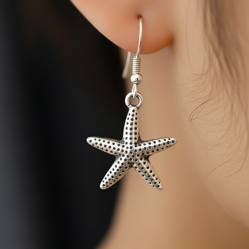 Starfish Silver Earrings