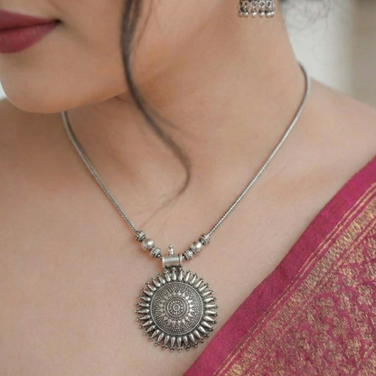 Tribal Elegant Oxidized Necklace Set | Boho Ethnic Jewelry with Matching Jhumkas