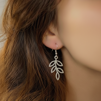Elegant Openwork Leaf Dangle Earrings | Nature Lover Gift