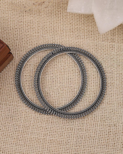 Oxidized Filigree Silver Chudiya