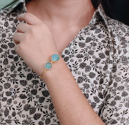 Fashionable Gold Plated Bracelet with Best Monalisa Stone – Casual Wear Jewellery