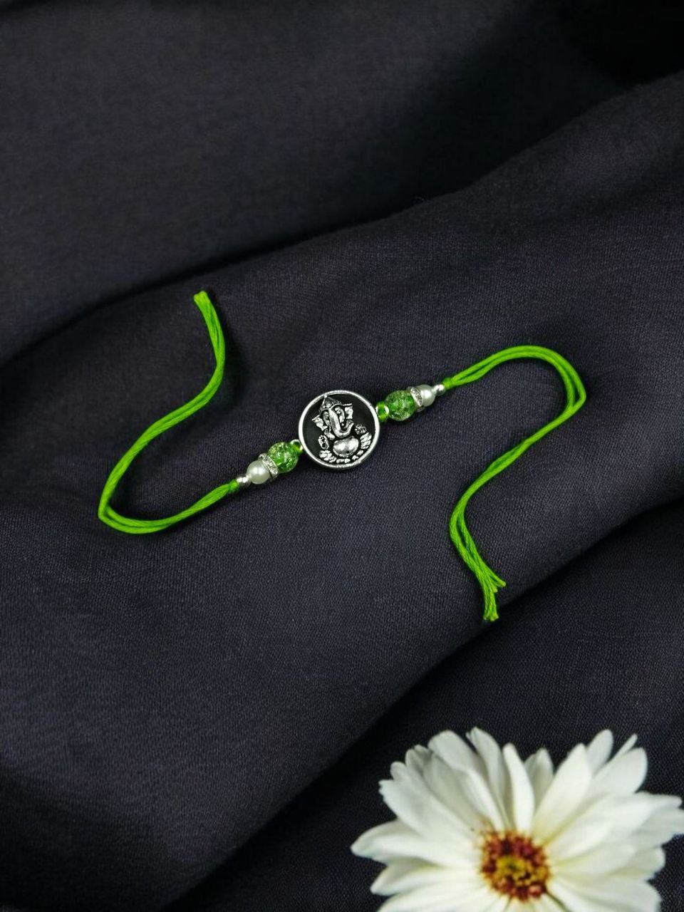 Silver Plated Ganesha Rakhi for Brother