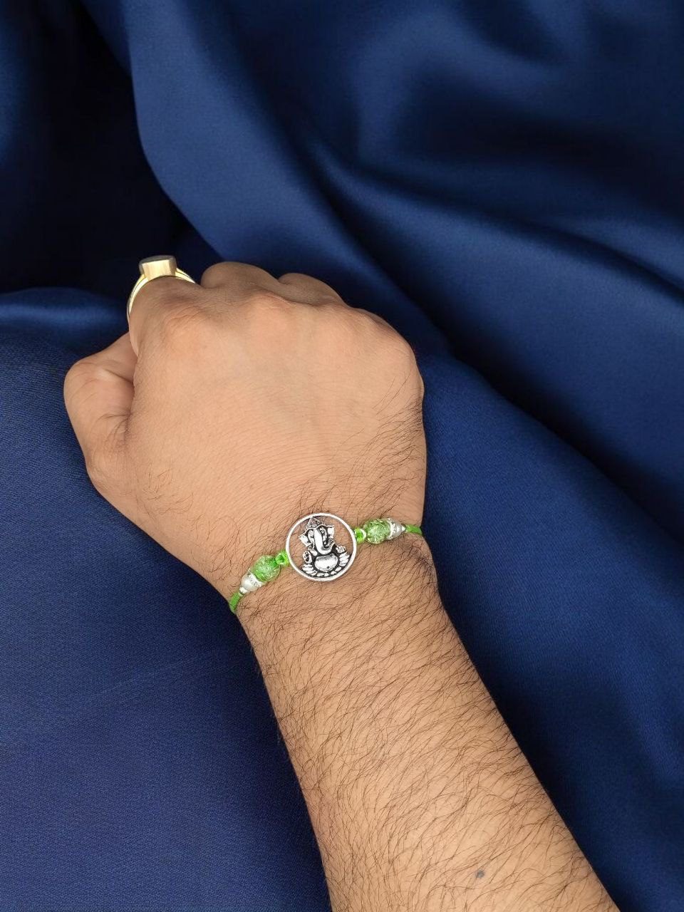 Silver Plated Ganesha Rakhi for Brother