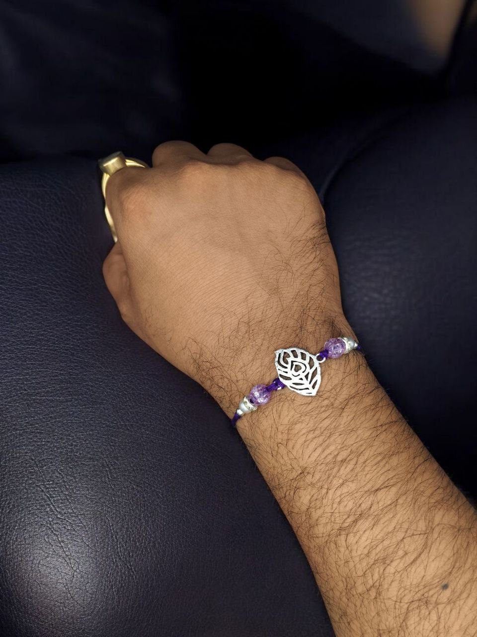 Latest Silver Krishna Mor Pankh Rakhi