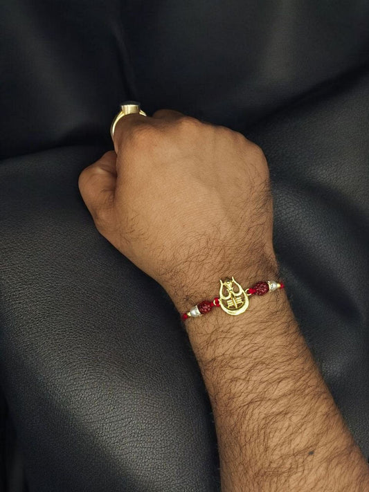 Premium Trishul Rakhi | Oxidized Gold Plated Perfect for Beloved Brother