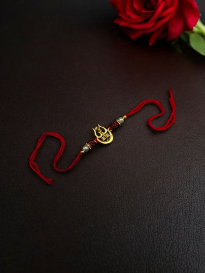 Premium Trishul Rakhi | Oxidized Gold Plated Perfect for Beloved Brother