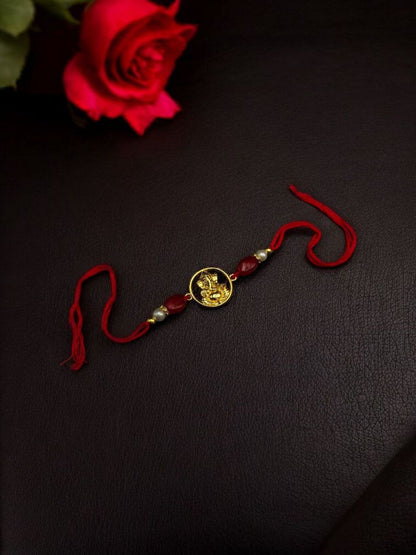 Premium Gold Plated Best Ganesha Rakhi for Brother | Handcrafted for Raksha Bandhan