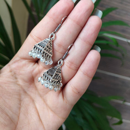 Ethnic Pyramid Pearl Jhumki | Traditional Indian Earrings