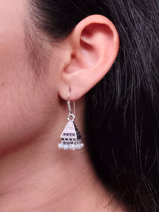 Ethnic Pyramid Pearl Jhumki | Traditional Indian Earrings
