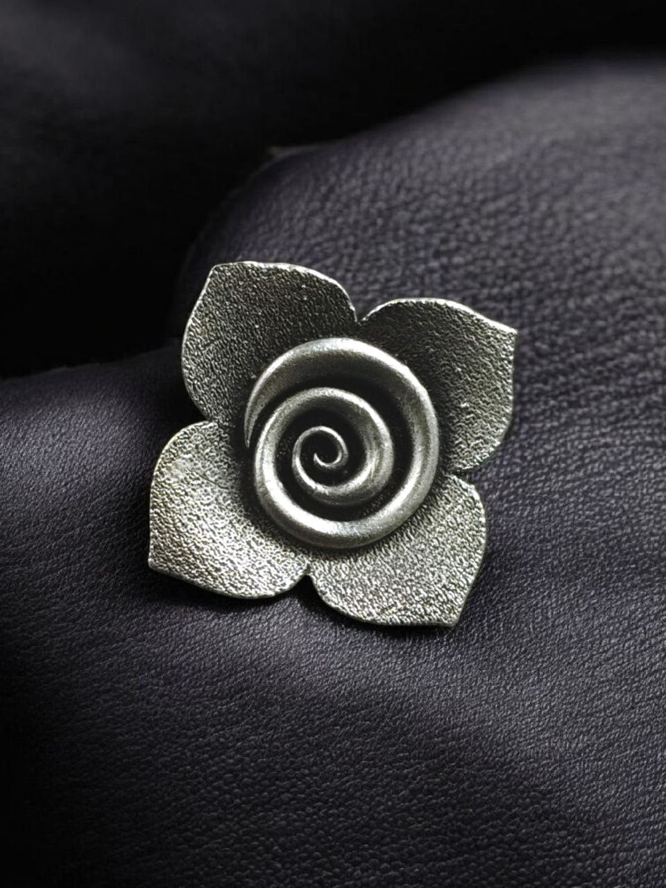 Trendy Adjustable Rose Flower Ring | Oxidized Silver Replica Perfect Jewelry for Girls