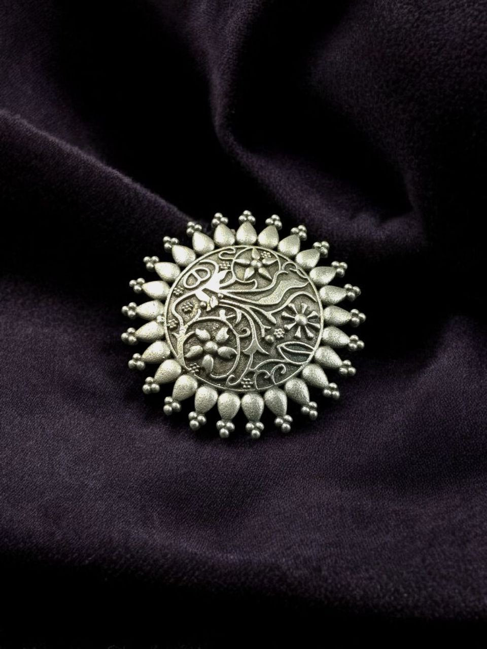 Adjustable Oxidized Silver Tree of Life Ring | Intricate Statement Ring