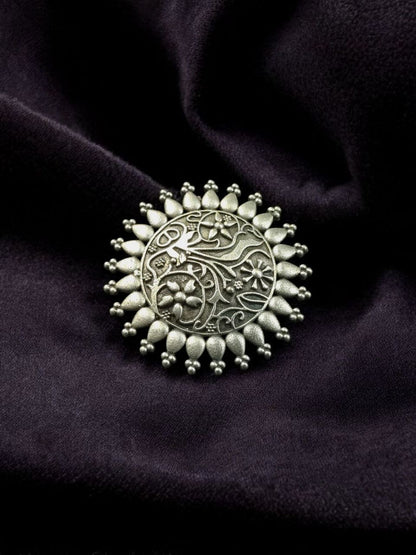 Adjustable Oxidized Silver Tree of Life Ring | Intricate Statement Ring