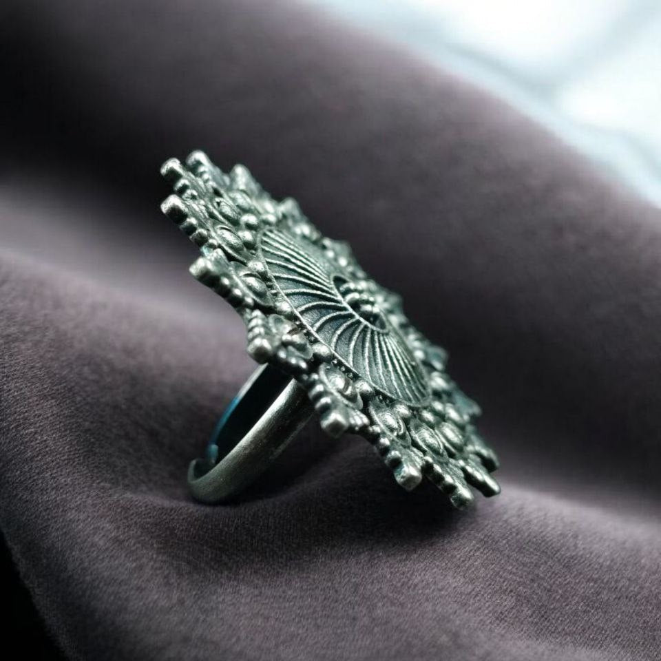 Statement Mandala Cocktail Adjustable Ring